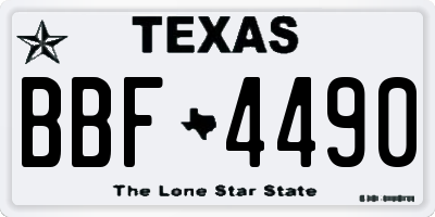 TX license plate BBF4490