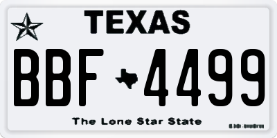 TX license plate BBF4499