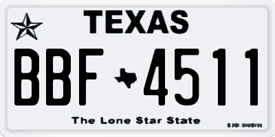 TX license plate BBF4511