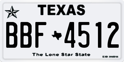 TX license plate BBF4512