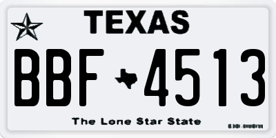 TX license plate BBF4513