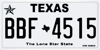 TX license plate BBF4515
