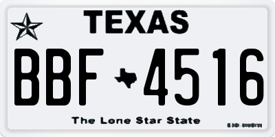 TX license plate BBF4516