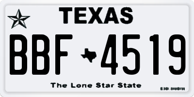 TX license plate BBF4519