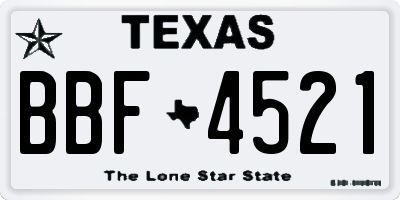 TX license plate BBF4521
