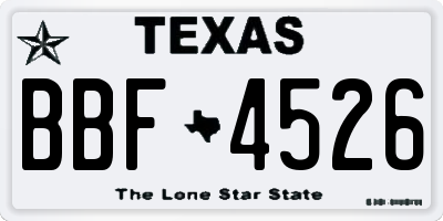 TX license plate BBF4526