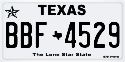 TX license plate BBF4529