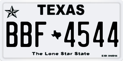 TX license plate BBF4544