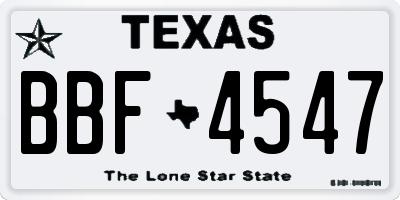 TX license plate BBF4547