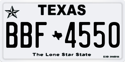 TX license plate BBF4550
