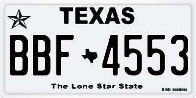 TX license plate BBF4553