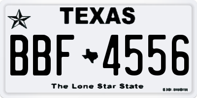 TX license plate BBF4556