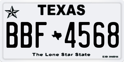 TX license plate BBF4568