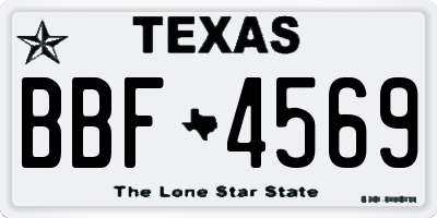 TX license plate BBF4569