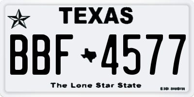 TX license plate BBF4577