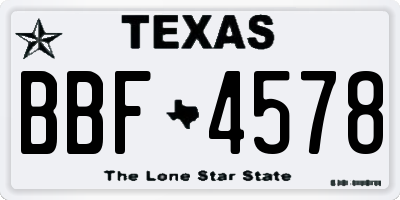 TX license plate BBF4578