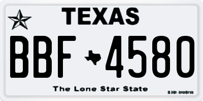TX license plate BBF4580