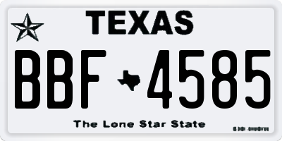 TX license plate BBF4585