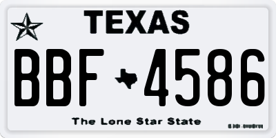 TX license plate BBF4586