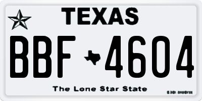 TX license plate BBF4604