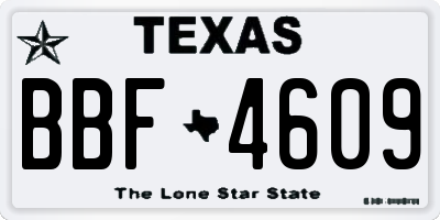 TX license plate BBF4609