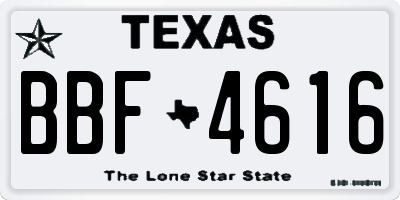 TX license plate BBF4616