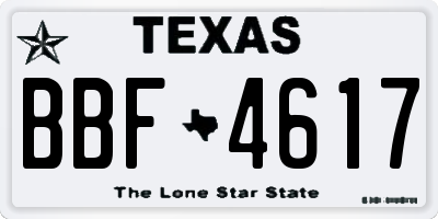 TX license plate BBF4617