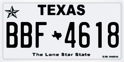 TX license plate BBF4618