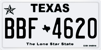 TX license plate BBF4620