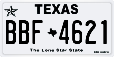 TX license plate BBF4621