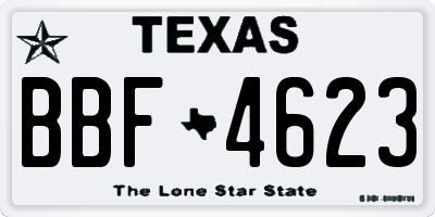 TX license plate BBF4623