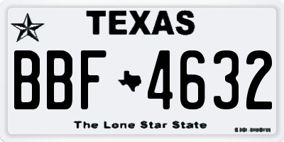 TX license plate BBF4632