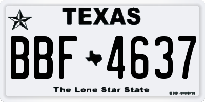 TX license plate BBF4637