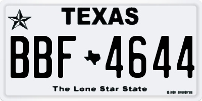 TX license plate BBF4644