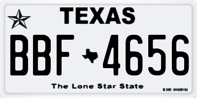 TX license plate BBF4656