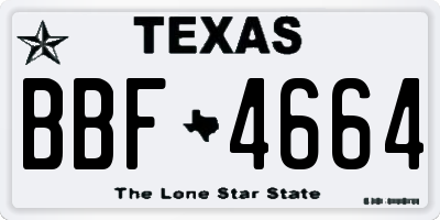 TX license plate BBF4664
