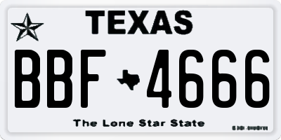 TX license plate BBF4666