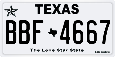 TX license plate BBF4667