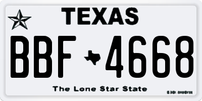 TX license plate BBF4668