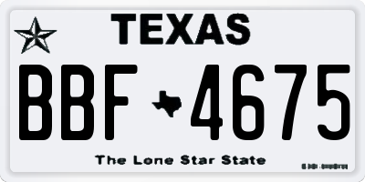 TX license plate BBF4675