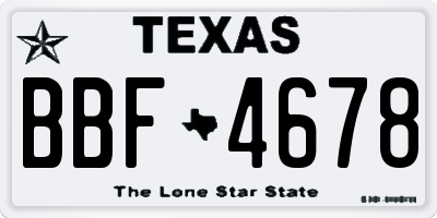 TX license plate BBF4678