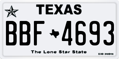 TX license plate BBF4693