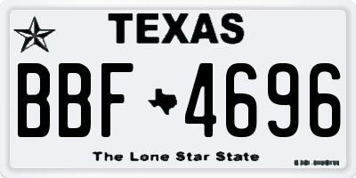 TX license plate BBF4696