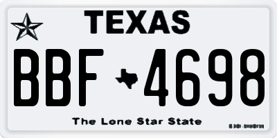 TX license plate BBF4698
