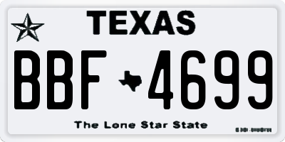 TX license plate BBF4699