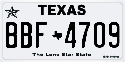 TX license plate BBF4709