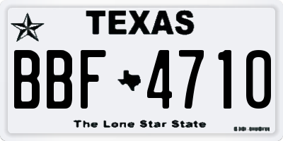 TX license plate BBF4710