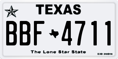 TX license plate BBF4711