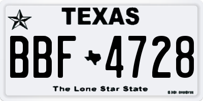 TX license plate BBF4728