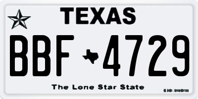 TX license plate BBF4729